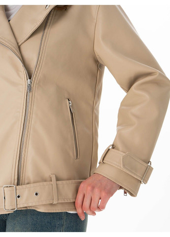 Бежевая демисезонная куртка 21 - 04240 косуха AFTF BASIC
