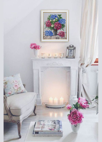 Набір для вишивки бісером "Букет з гортензіями", 35х40 см No Brand (340485072)