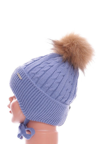 Шапка+шарф в'язка для хлопчика з великим візерунком термоутеплювач блакитна 6м+ (51792) BABYKROHA (337706256)