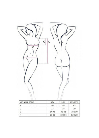 Полупрозрачный боди — Melania Body Black, с тонкими бретелями и кружевными вставками. Passion (334305559)