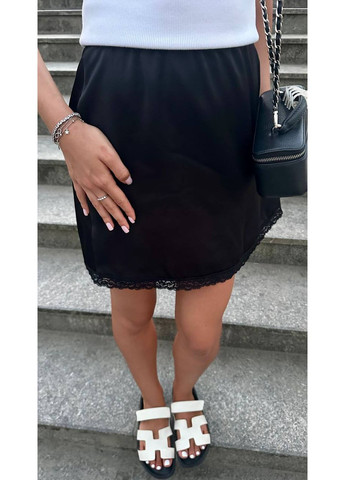 Жіноча спідниця-комбінація з мереживною обробкою MonCher (351554767)