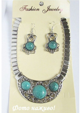 Набор бижутерии с бирюзой колье и серьги Бахити, 1702 Fashion Jewelry (360608194)