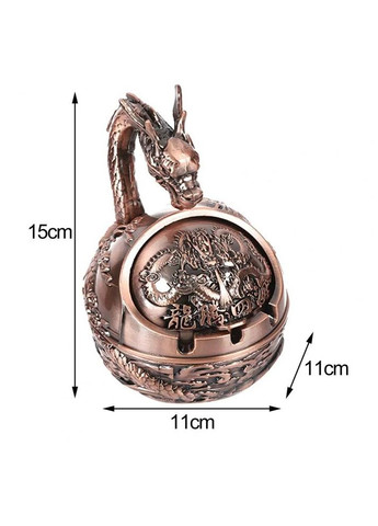 Металева попільничка рік Дракон (Колір Бронза) No Brand (278250133)