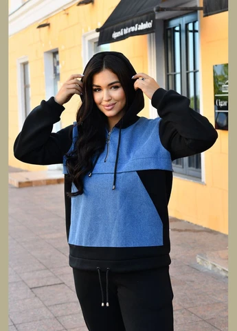 Жіночий теплий костюм двійка колір чорний New Trend (304991183)