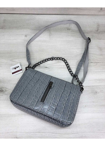 Сумка жіноча клатч Tina сіро-блакитна екошкіра молодіжна сумка через плече стильний клатч ProDobro (367264414)