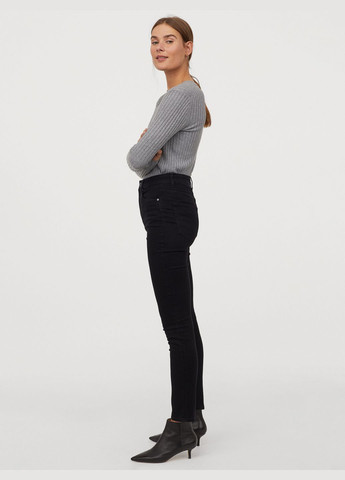 Джинси Skinny з високою талією для жінки 0573085-001 чорний H&M - (284116730)