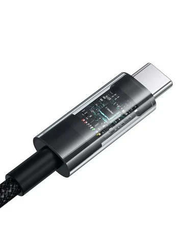 Дата кабель Type-C to Type-C 100W плетеный 1 м Cluster Black No Brand (402841484)