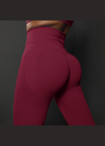 Лосины фитнес с эффектом push-up однотонные No Brand (322535710)