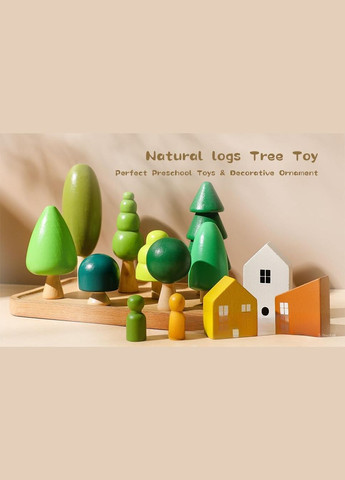 Дерев'яний ігровий набір Лісове містечко Asaki арт. 7229 Різнобарвний No Brand (303723477)