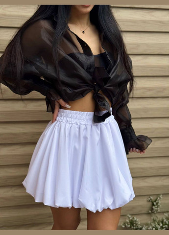 Белая повседневная, кэжуал однотонная женская юбка No Brand