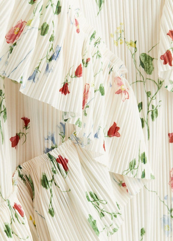 Белое праздничный платье H&M с цветочным принтом