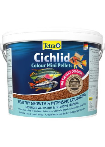 Корм Cichlid Colour Mini для небольших цихлид, для яркости окраски 10 л (гранулы) Tetra (362702708)