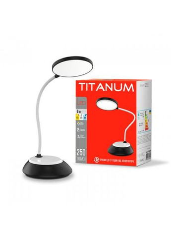 Настольная лампа с аккумулятором TLTF022В 7 Вт 3000-6500 K Черная (26844) Titanum (284107223)