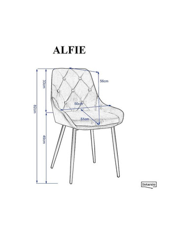 Стілець ALFIE чорний каркас/бежевий велюр Intarsio (372178462)