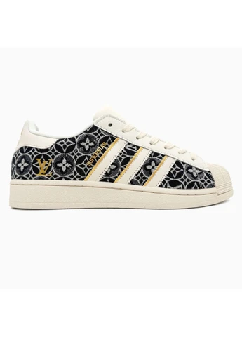 Чорні кросівки чоловічі adidas superstar x louis vuitton beige/black адідас суперстар чорні демісезон No Brand