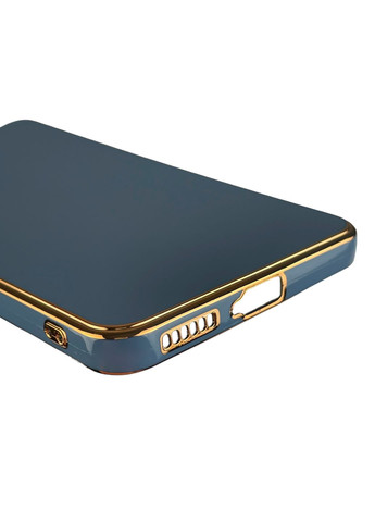 Чохол для Redmi Note 11 Pro 4G глянсовий із золотою окантовкою із захистом камери на сяомі редмі нот 11 про синій Xiaomi (366021200)