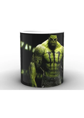 Кружка с принтом белый Халк Hulk Advertising Monster Energy HU.02.017 Кружка керамическая 0,33 GeekLand (378965470)