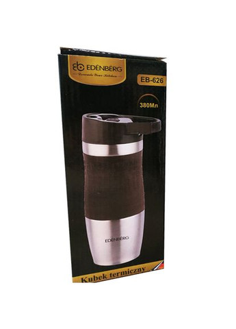 Термокружка с ручкой-карабином EB-626 380 мл Термос чашка Нержавеющая сталь с силиконовым нескользящим держателем Edenberg (354823798)