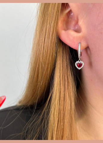 Красные серьги красные сердечки No Brand (338861461)