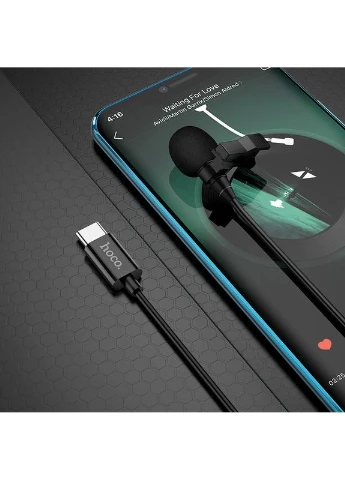 Мікрофон L14 Type-C петличний всенаправлений для смартфонів і планшетів для запису чіткого звуку 2 метра чорний Hoco (375039902)