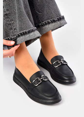 Let's Shop Туфлі-лофери жіночі чорного кольору лофери чорний з штучна шкіра, україна — демісезон (330577224)