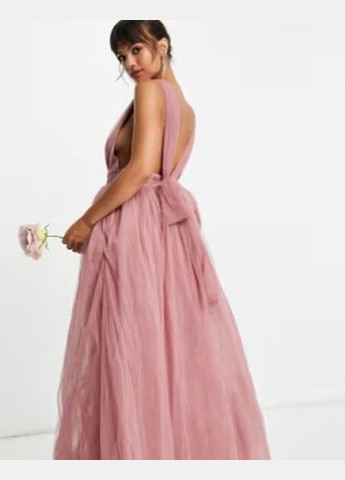 Рожева святковий сукня з пишною спідницею Asos однотонна