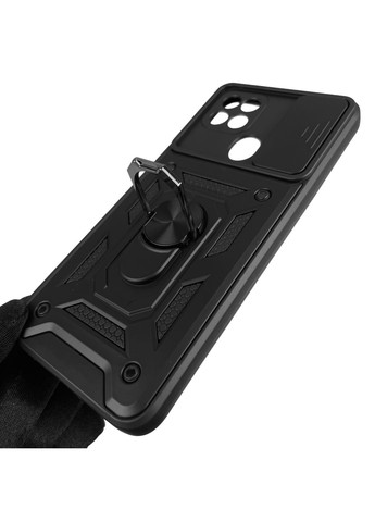 Чохол для A15 броньований з кільцем зі шторкою на камеру на оппо а15 чорний rg1 Oppo (366020353)