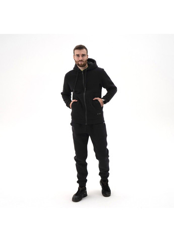Мужской теплый спортивный костюм больших размеров на молнии Sport 3 Черный Teamv (279765712)