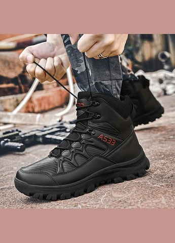 Ботинки тактические GZ706 Black р.39 мужские армейские для тренировок демисезонные Lesko (342118498)