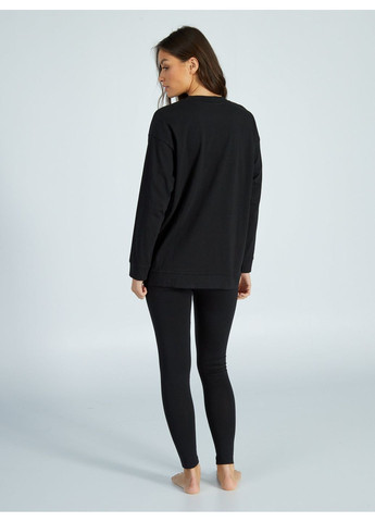 Чорна всесезон піжама (комплект),чорний з принтом, Kiabi