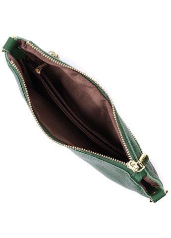 Оригінальна жіноча сумка-клатч із двома ременями з натуральної шкіри 22647 Зелена Vintage (298921106)