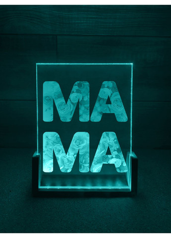 Акриловий нічник з квітковим малюнком і написом Мама Creative (355400230)