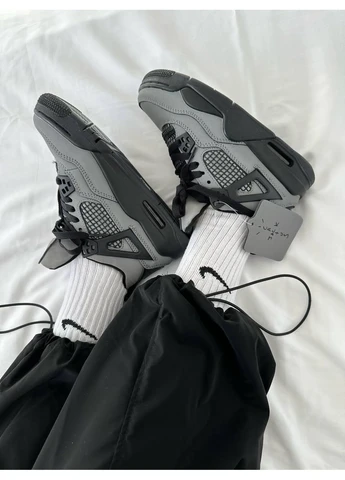 Чорні кросівки чоловічі nike air jordan 4 x cactus jack grey black найк аір джордан чорні демісезон No Brand