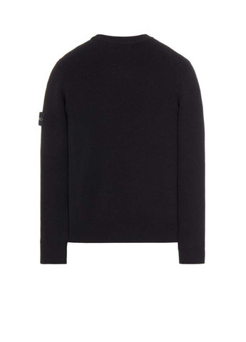 Черный демисезонный свитер 550d8 ribbed soft cotton Stone Island