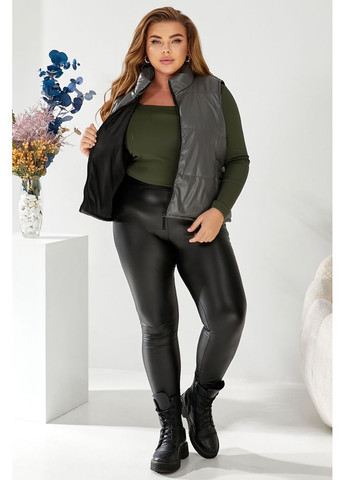 Жилет жіночий демісезонний екошкіра, колір сірий, 257R68 Ager (363977764)