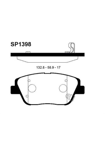 Колодки тормозные дисковые KIA OPTIMA (FSGDS6B) 2.4 2010.01- HQ SP1398 HI-Q (362607048)