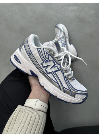 Білі Осінні кросівки чоловічі new balance 740 white / blue / silver нью беланс 740 No Brand