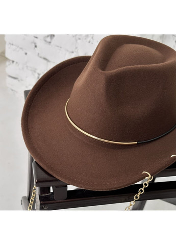 Шляпа Федора Ковбойка унисекс с декором и цепочкой No Brand (362346135)