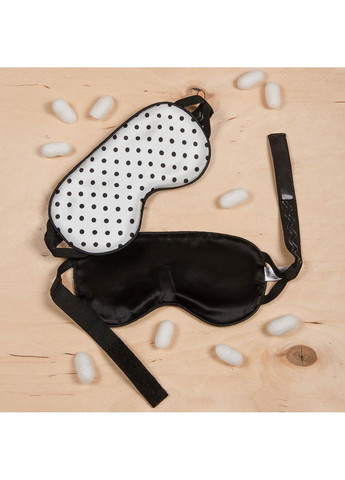Маска для сну шовкова Чумацький Шлях з нековзкою резинкою в Подарунковій упаковці Білий/Чорний горошок (1138-02) Фабрика Тиші (369550310)