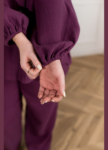 Фиолетовая всесезон пижама рубашка + брюки Minova