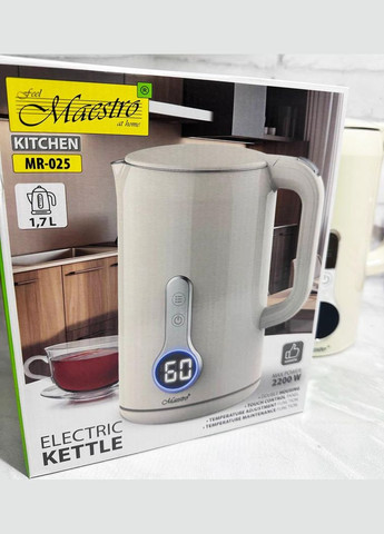 Електрочайник MR-025 чайник термос с выбором поддержанием температуры 1,7 л 2200 Вт Слоновая кость Maestro (296925526)