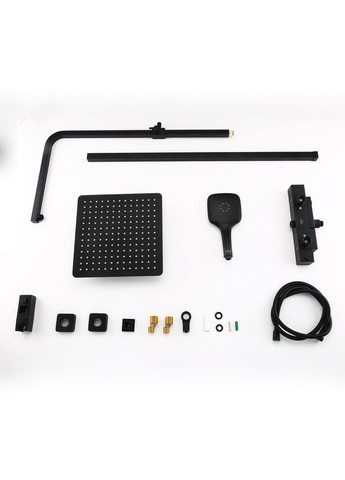 Душова система G2417-60 термостат, вилив - перемикач на лійку, чорний GAPPO (372994973)