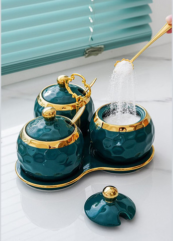 Набор банок на подставке для хранения 6864 7 предметов зеленый No Brand (364495652)