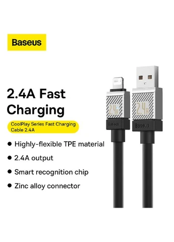 Кабель Series Fast Charging Cable USB to iP 2.4A 1m (CAKW000401) Baseus CoolPlay (372679850)