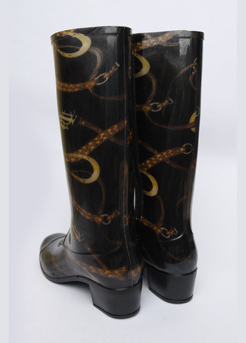 Черные сапоги резиновые высокие женские черные Let's Shop