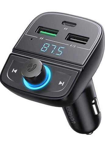 FM трансмиттер модулятор CD229 Bluetooth 5.0 Автомобильное зарядное устройство Черный Ugreen (306447626)