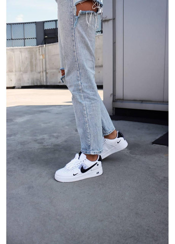 Чорні Осінні кросівки чоловічі nike air force 107lv8 ultra white black 1 найк аір форс 1 преміум No Brand