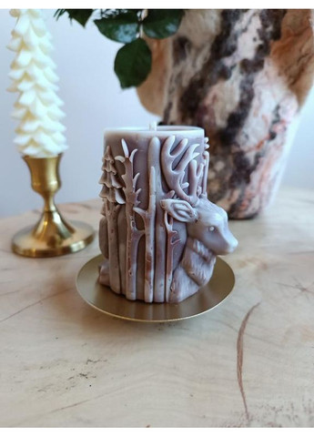 Новогодняя декоративная свеча ручной работы, ароматическая из оливкового воска, 185 г Hand Made (368828607)