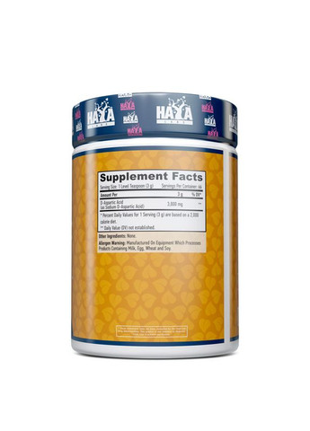 Амінокислота Sports D-Aspartic Acid, 200 грам Haya Labs (322208440)