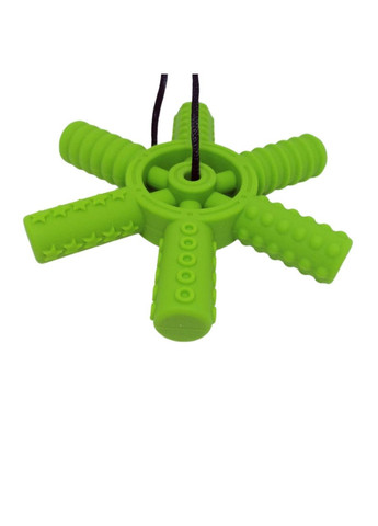 Сенсорная жевательная подвеска (кулон) Штурвал зеленая толщина 15мм высота 100мм No Brand (333828251)